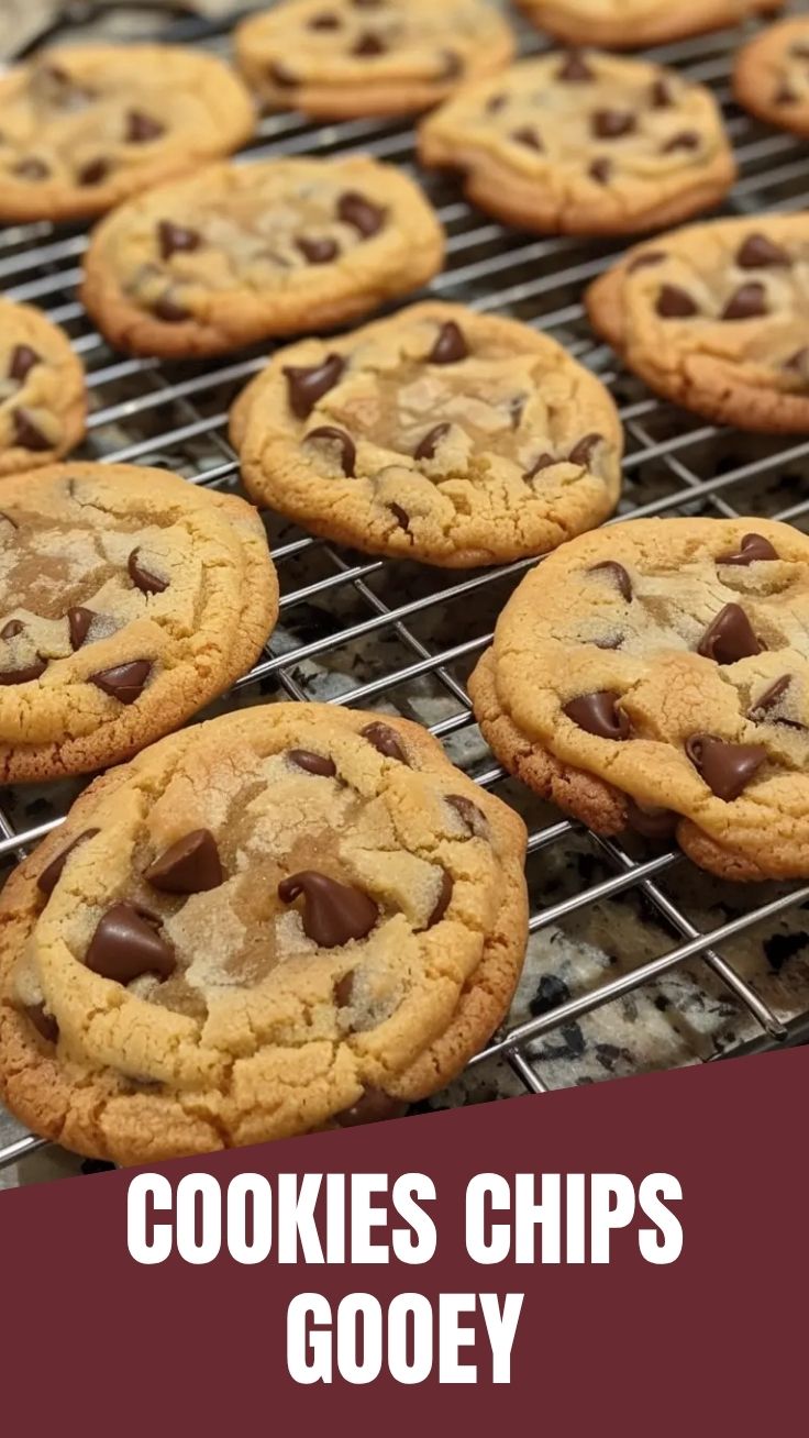 Freshly baked chocolate chip cookies arranged on a cooling rack.