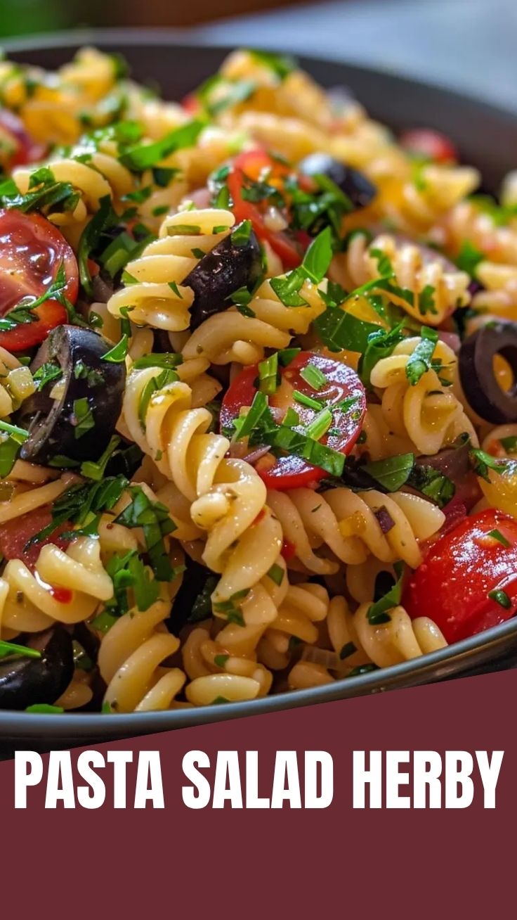 A bowl of fresh pasta salad with colorful vegetables