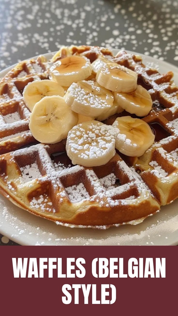 A stack of authentic Belgian waffles, golden brown and perfectly cooked.