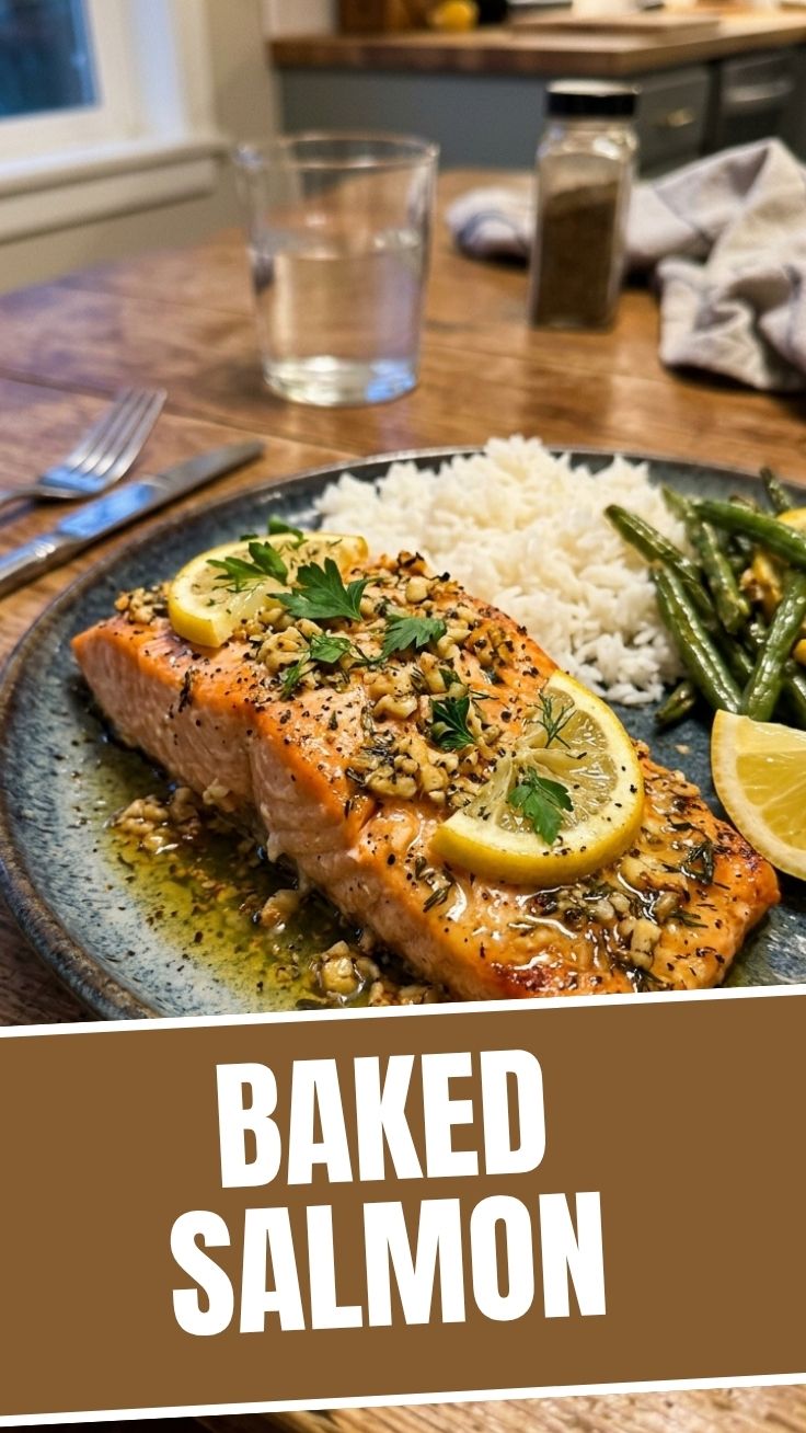 Baked Salmon with Garlic perfection