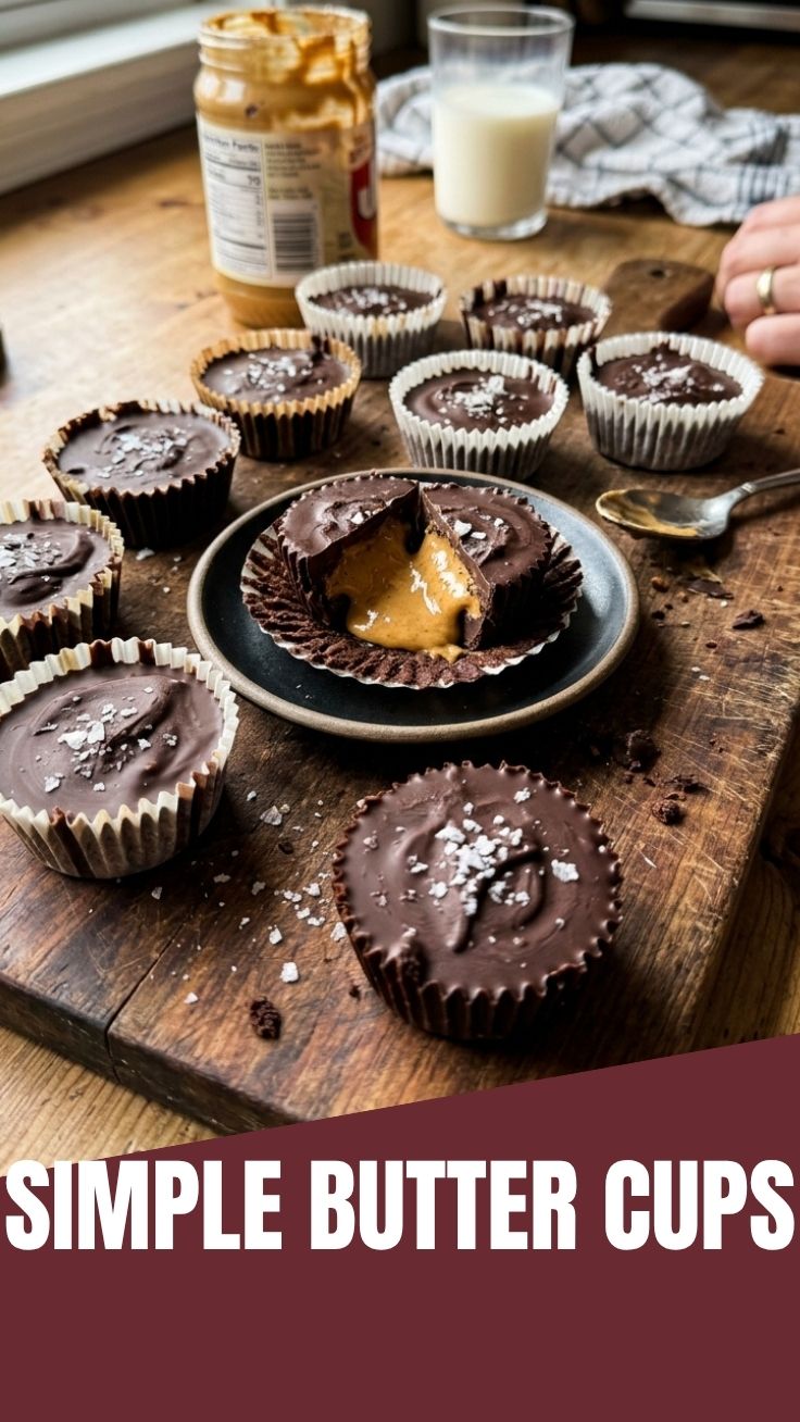 A close-up of a perfectly formed chocolate peanut butter cup with a creamy filling.