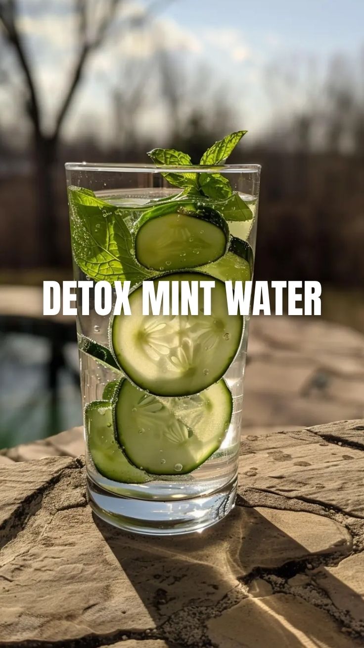 Sparkling cucumber mint infused water in a clear glass pitcher.