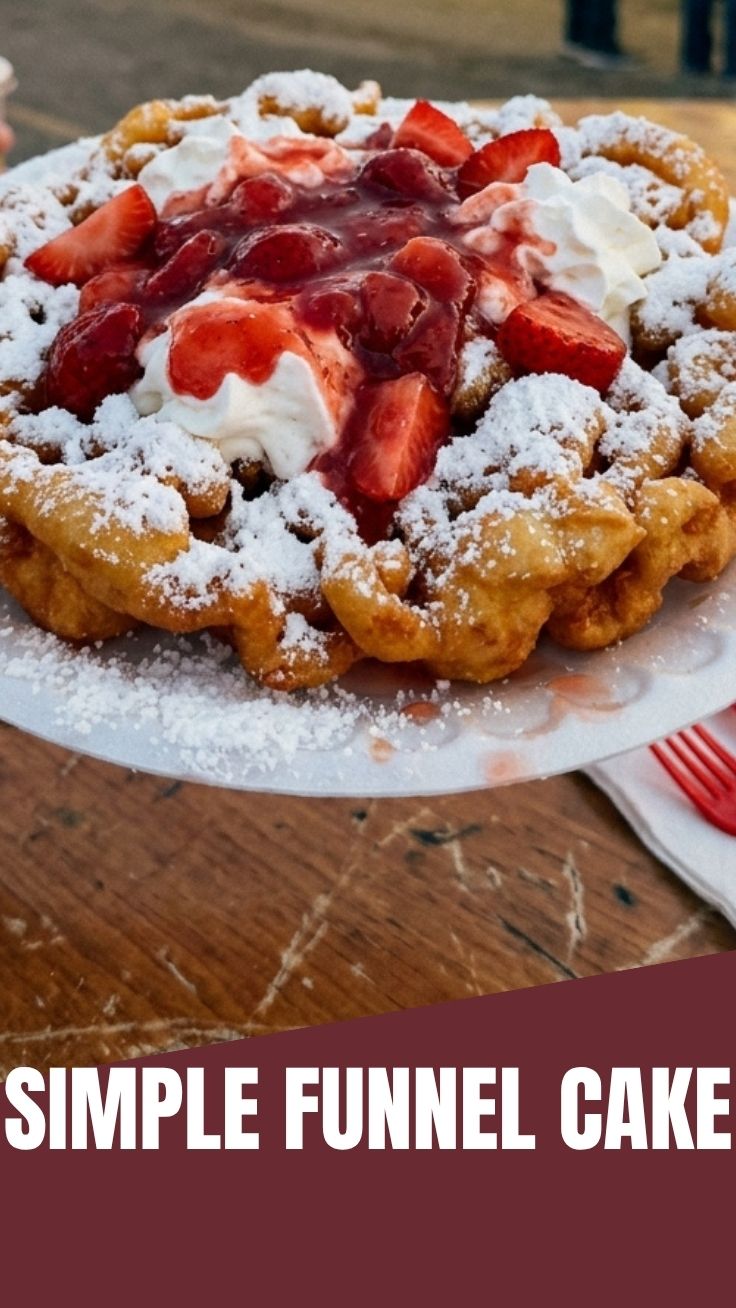 Delicious homemade funnel cake with powdered sugar