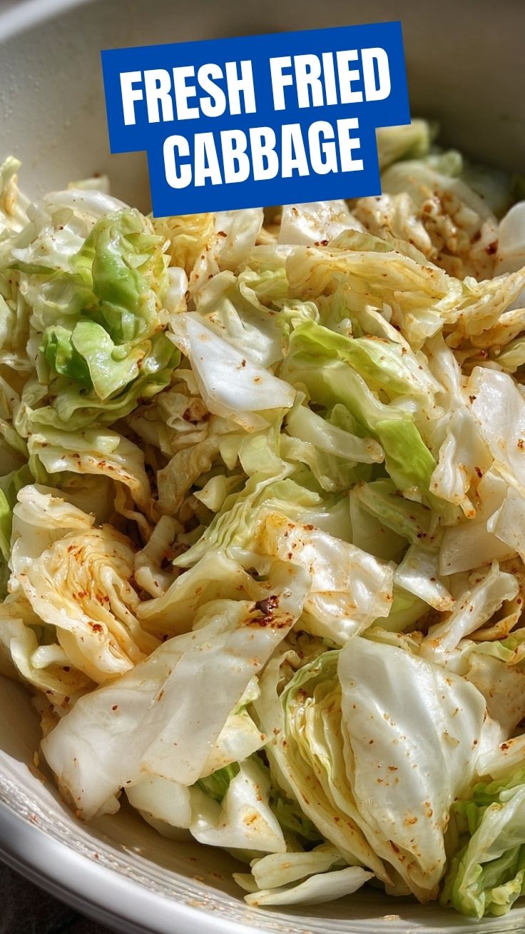 A freshly cooked easy fried cabbage dish in a skillet
