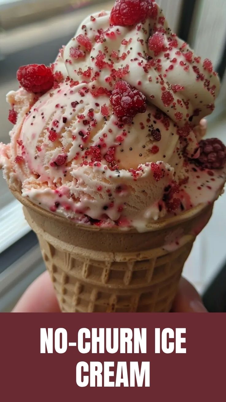 Creamy no-churn ice cream in a bowl