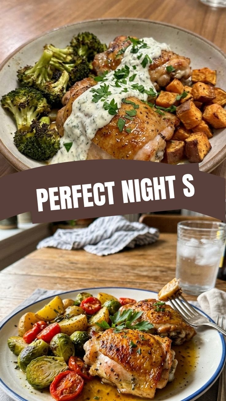 Various easy school night dinners laid out for a family meal