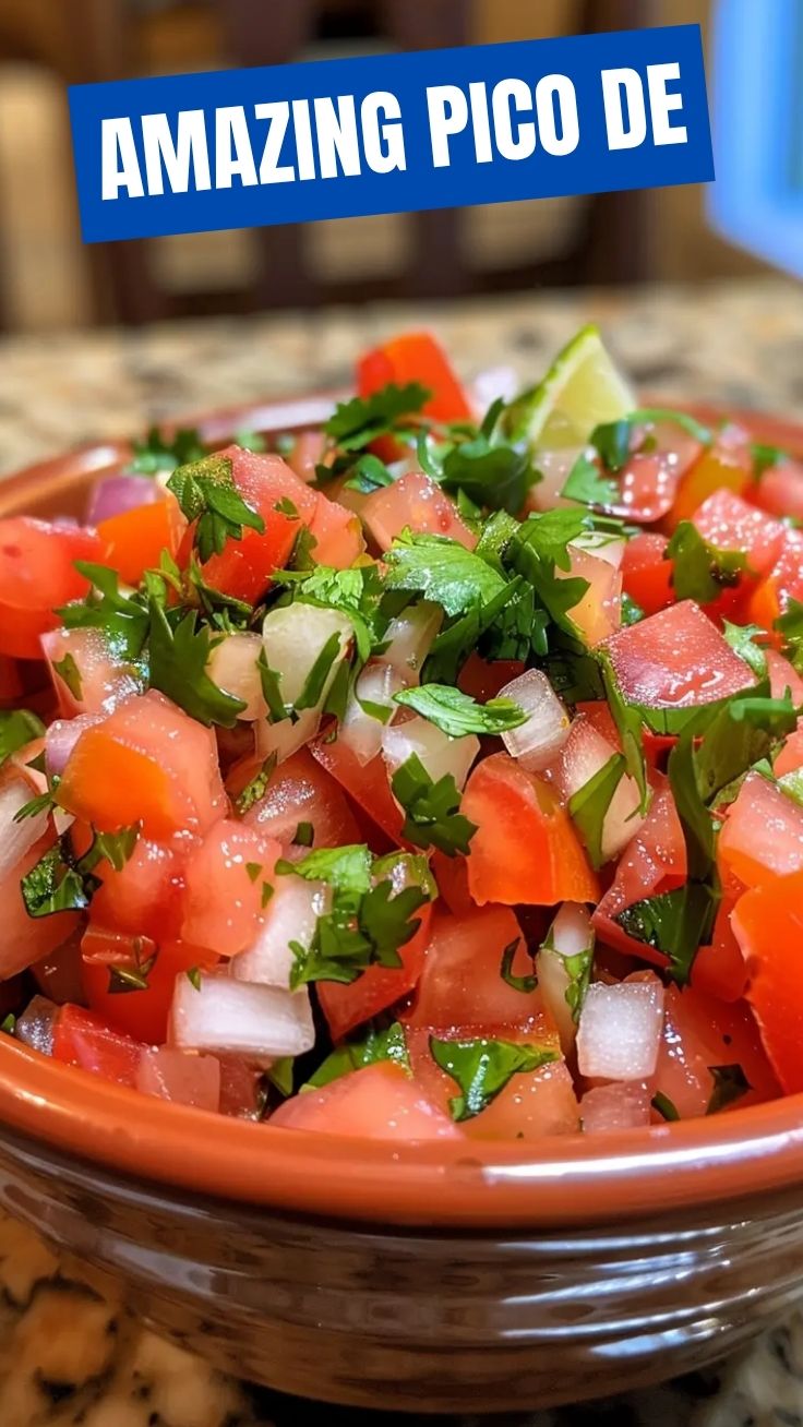 A vibrant bowl of fresh pico de gallo, showcasing diced tomatoes, onions, cilantro, and jalapeños.