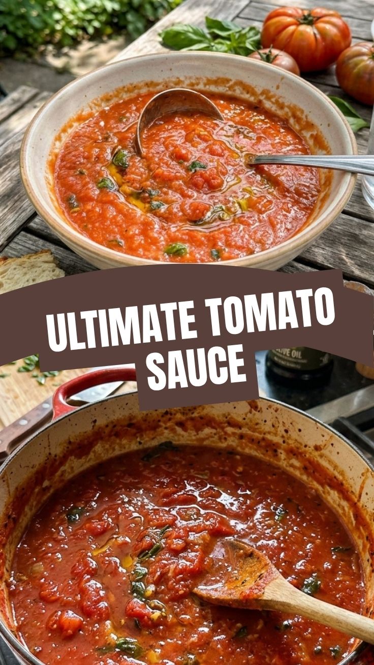 A vibrant bowl of fresh summer tomato sauce, ready to be served.
