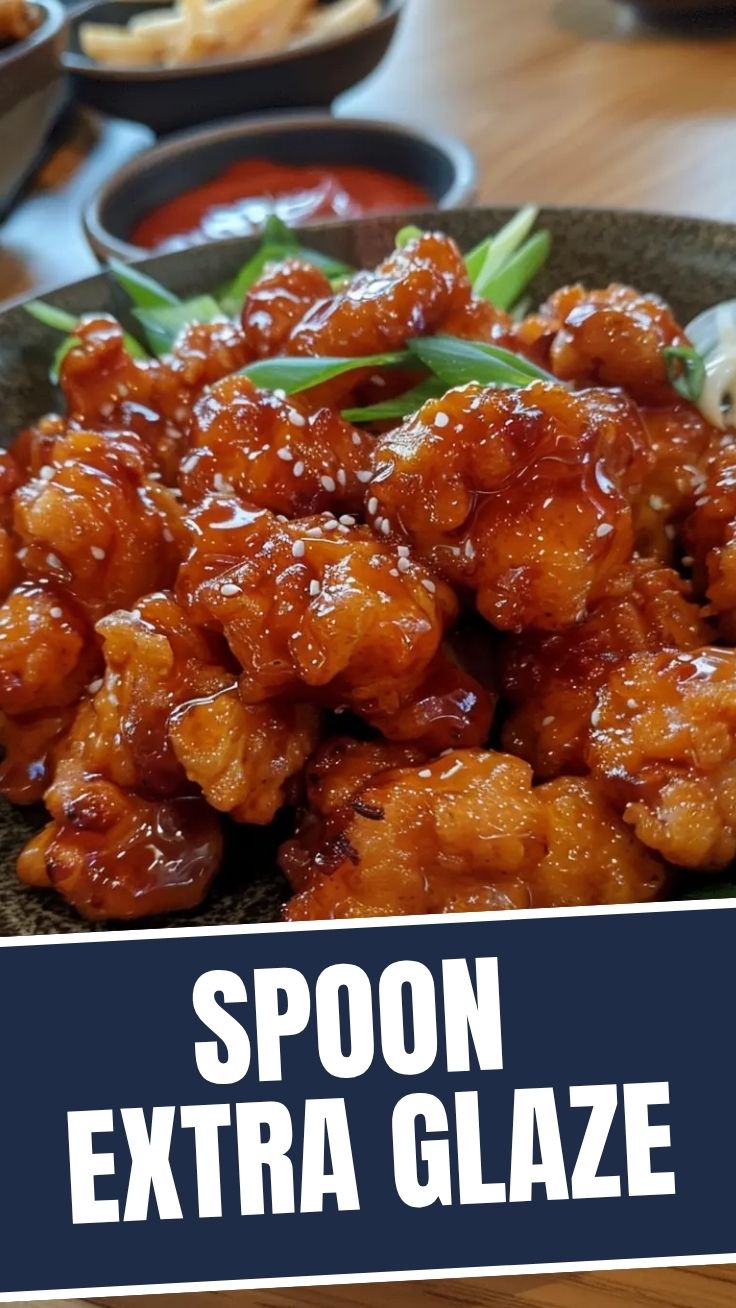 A plate of crispy hot honey chicken drizzled with a rich amber sauce