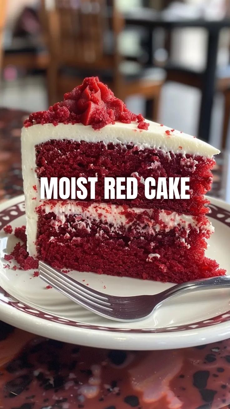 A vibrant Juneteenth Red Velvet Cake topped with cream cheese frosting