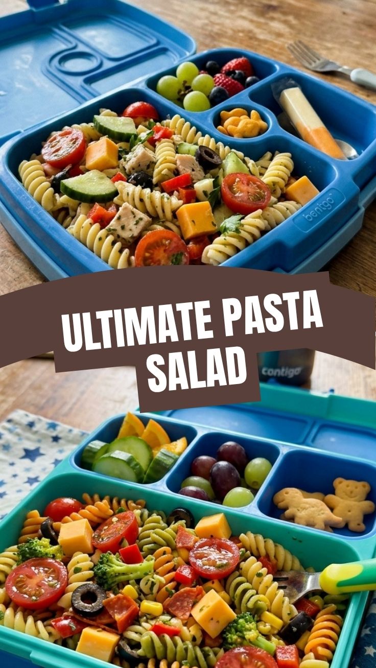Colorful Lunchbox Pasta Salad in a Bento Box