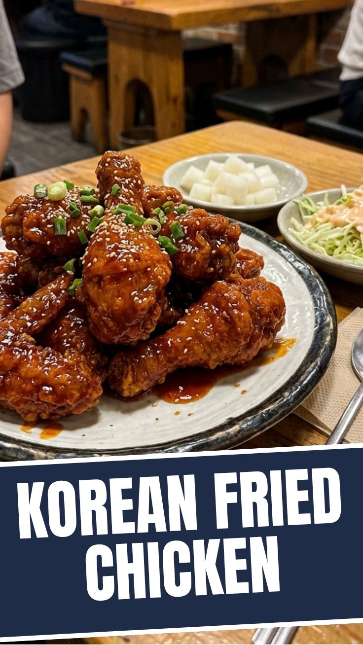 crispy Korean fried chicken on a wire rack