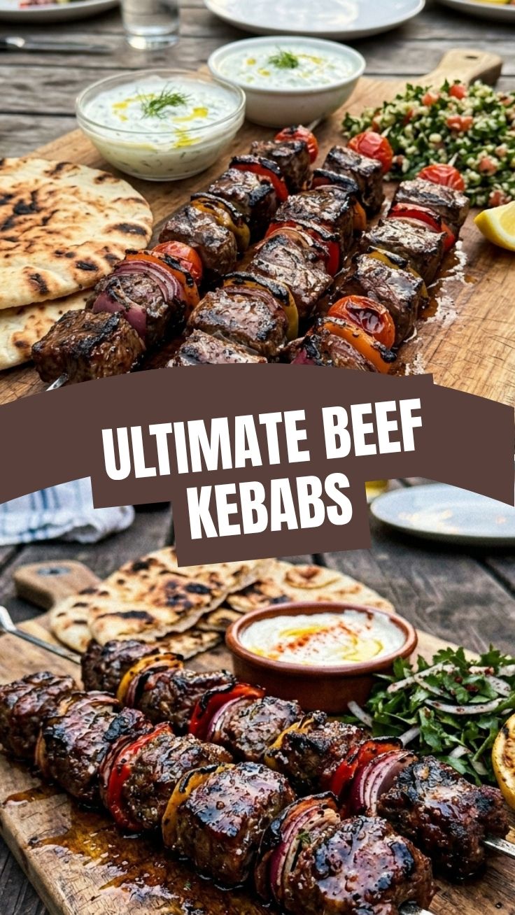 Juicy Middle Eastern beef kebabs expertly grilled and seasoned