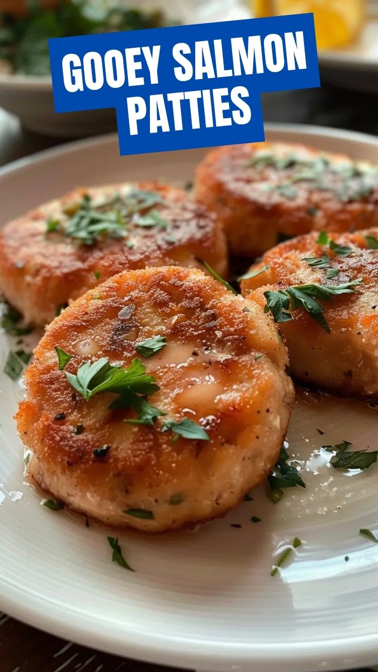 Freshly cooked salmon patties, golden brown and flaky.