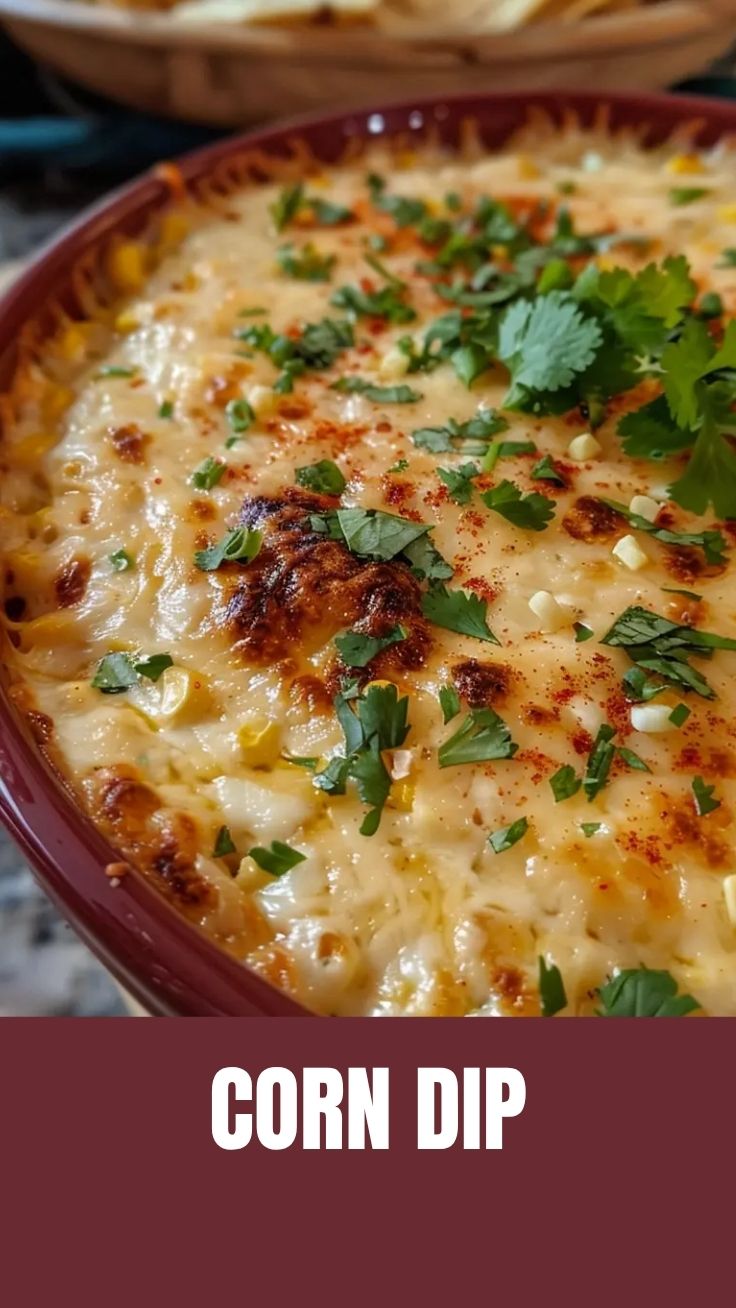 A vibrant bowl of corn dip, also known as elote dip, garnished with fresh cilantro