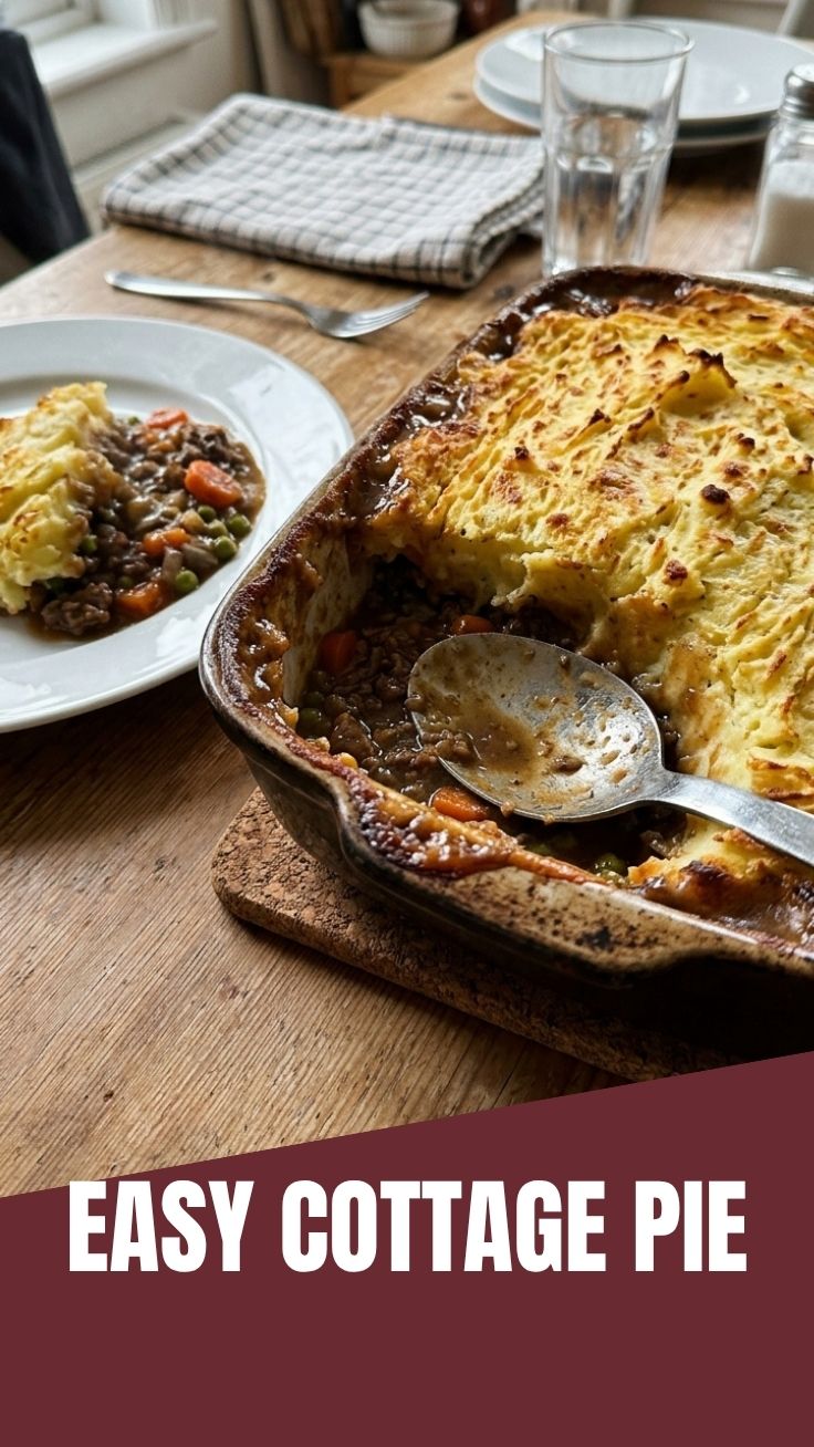 Savory Cottage Pie with golden potato crust