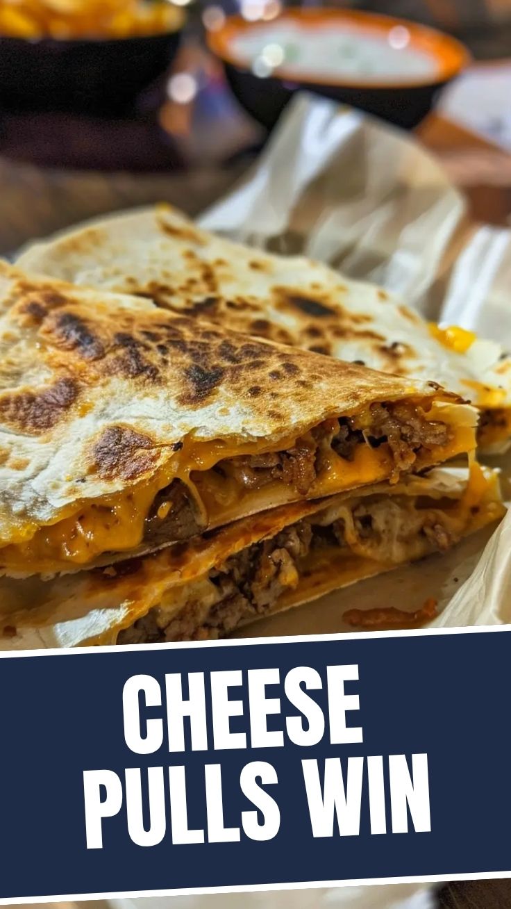 Hot and fresh quesadillas, cut and ready to serve