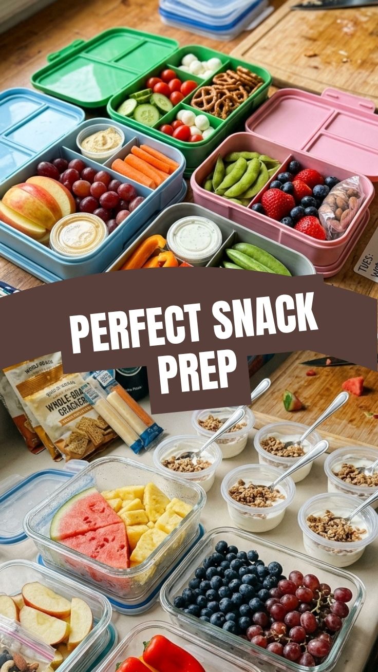 Healthy school snack prep on a baking sheet