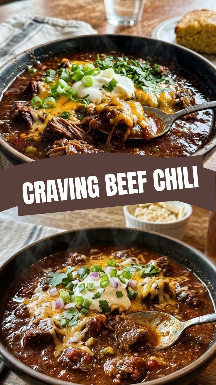 A bowl of rich, hearty Texas beef chili, garnished with fresh cilantro