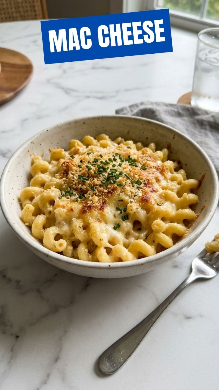 Classic Mac and Cheese with golden crust
