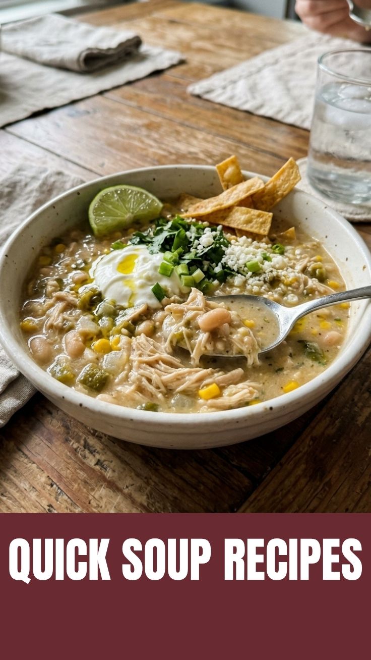 A bowl of healthy chicken soup with fresh vegetables and herbs