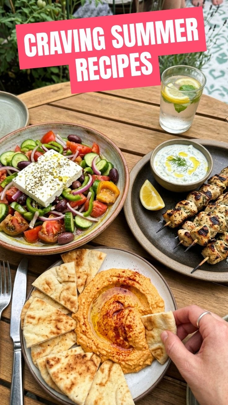 Fresh Mediterranean summer bowl with colorful vegetables and herbs