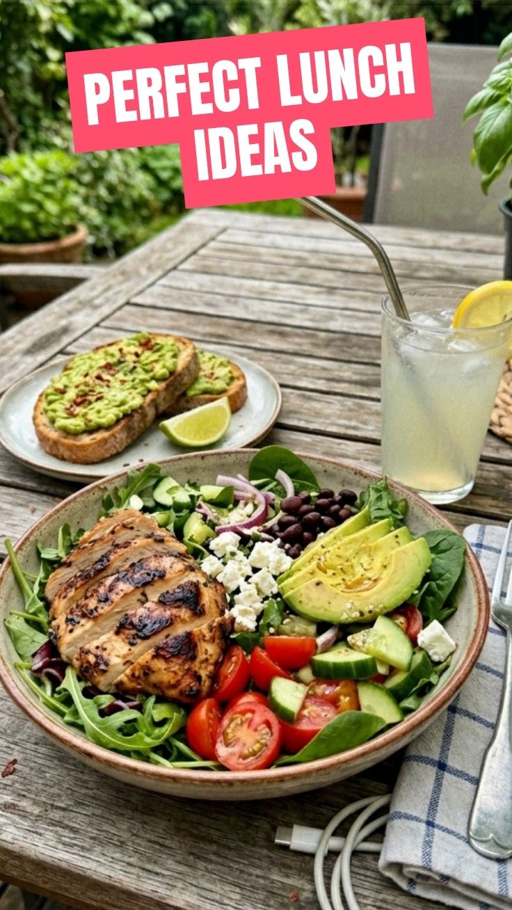 A vibrant collection of healthy summer lunch ideas laid out on a table