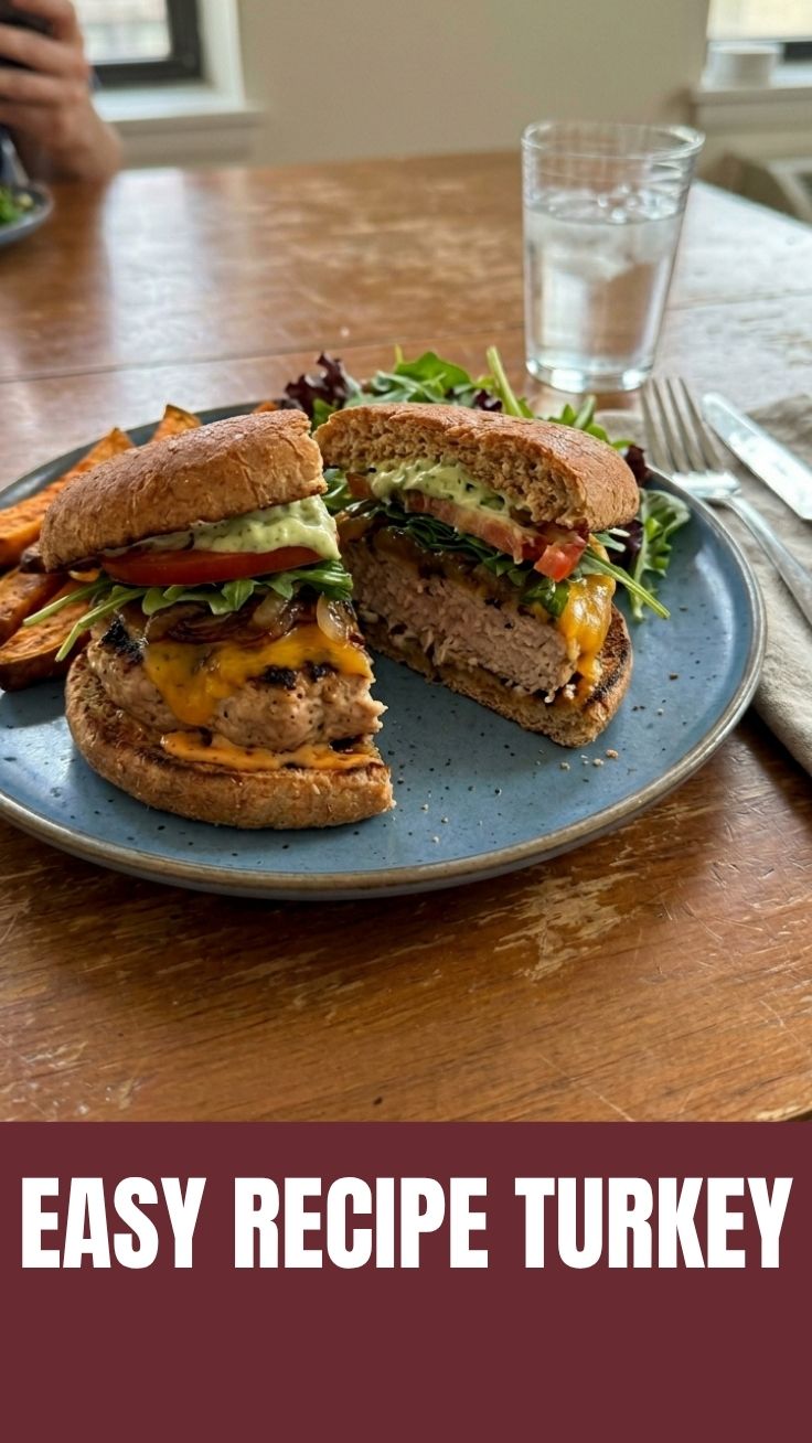 A full high protein burger recipe featuring lean ground turkey.