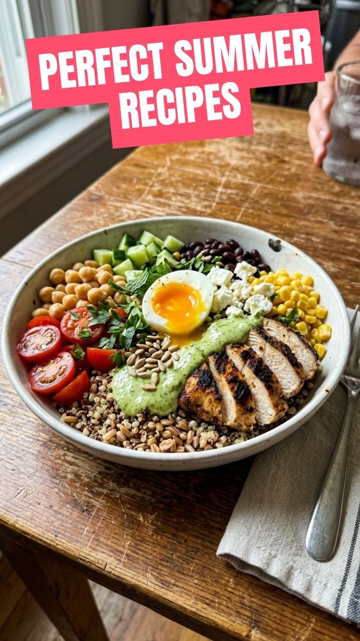Collection of high protein summer recipes for healthy eating