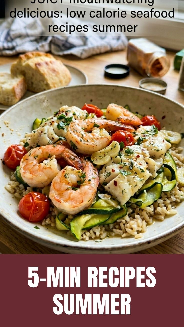 A vibrant selection of low calorie seafood recipes perfect for summer dining.