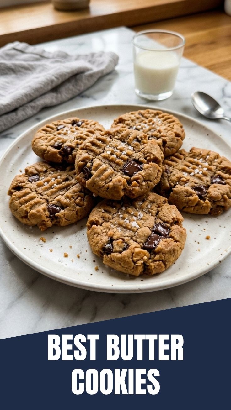 A close-up of freshly baked peanut butter cookies with fork marks