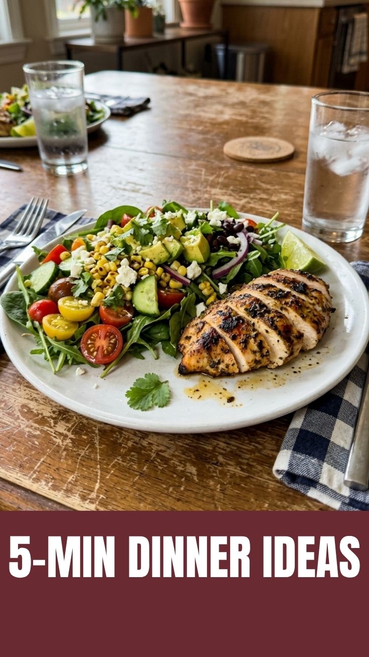 A platter of fresh, colorful summer weight loss dinner ideas featuring grilled chicken and vegetables