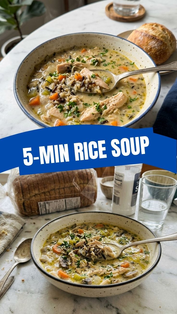 Chicken Wild Rice Soup with fresh herbs