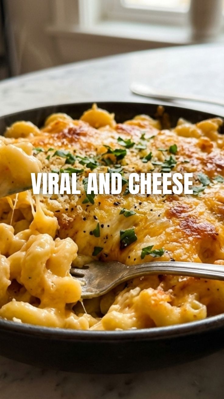 A hot, creamy bowl of mac and cheese with melted cheese on top