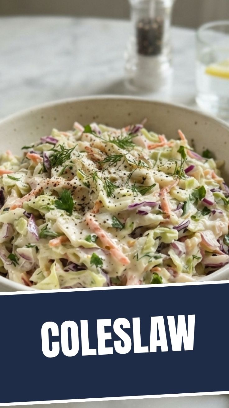 Crispy homemade coleslaw in a bowl