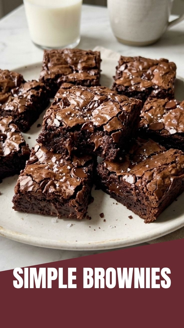A plate of rich, fudgy brownies showcasing their dense texture.