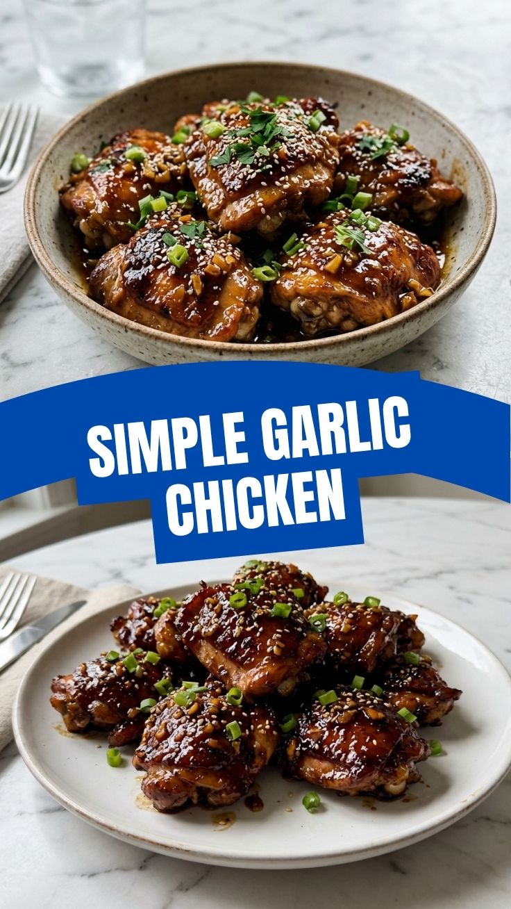 Pan-seared honey garlic chicken with a glossy, caramelized glaze