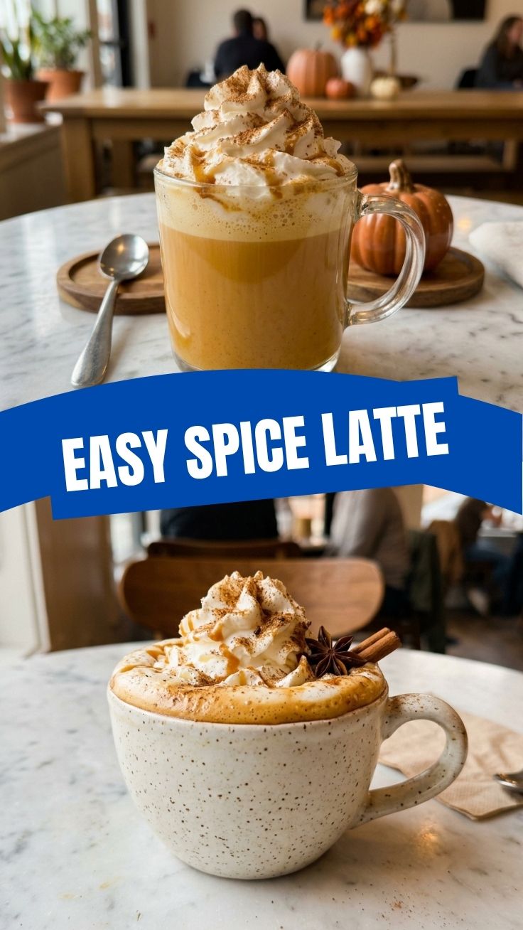 A cozy pumpkin spice latte topped with whipped cream and cinnamon sprinkles