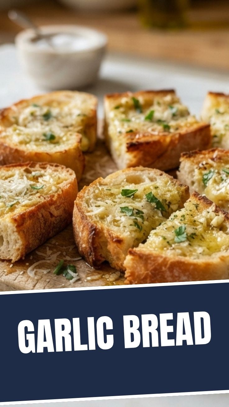 Savory Garlic Bread with golden brown crust and melted butter