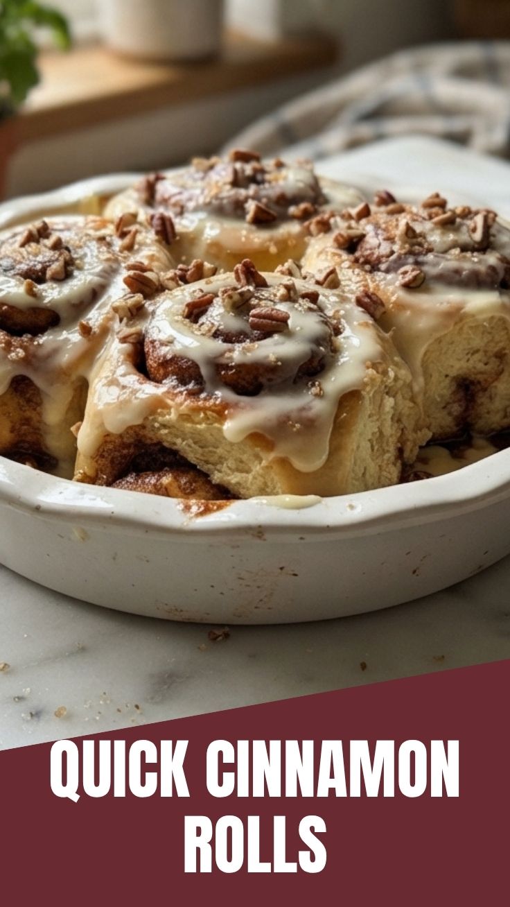 Warm cinnamon rolls baking in a pan
