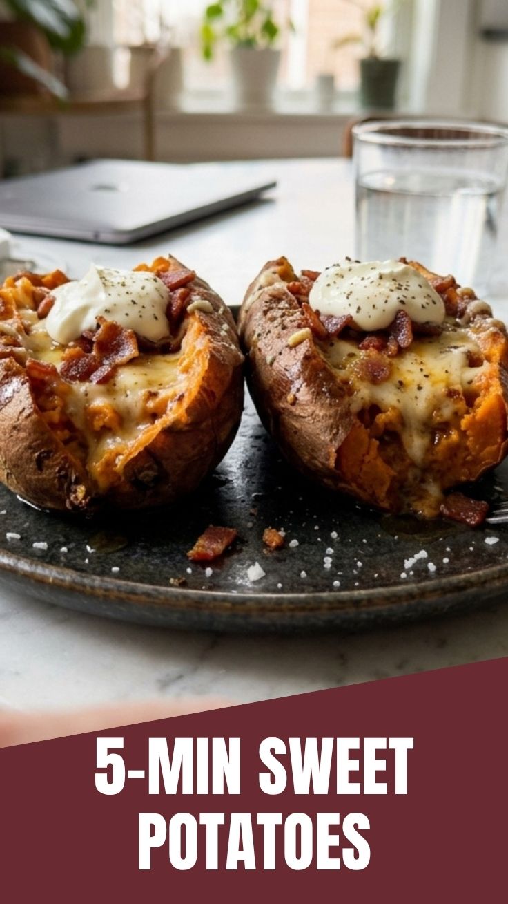 Perfectly baked sweet potatoes with crispy skins and fluffy insides, ready to serve.
