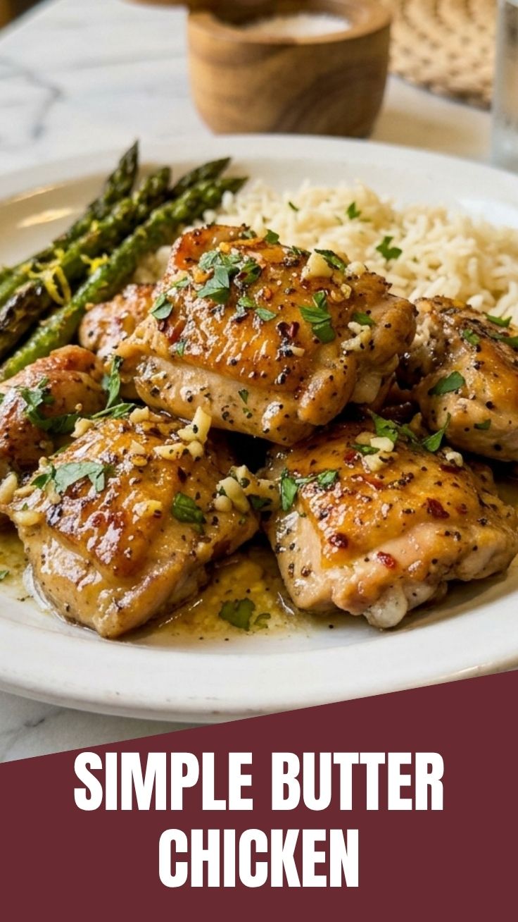 Golden garlic butter chicken in skillet