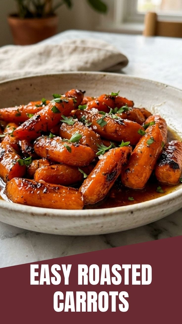 Delicious honey roasted carrots with herbs