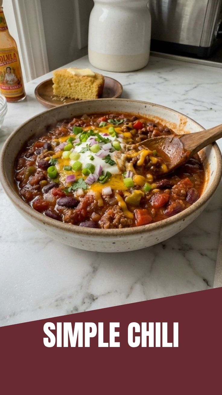 White Chicken Chili with creamy broth and toppings