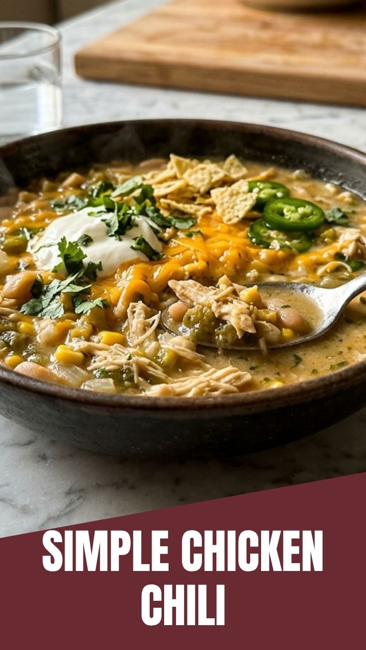 A bowl of savory white chicken chili topped with fresh cilantro
